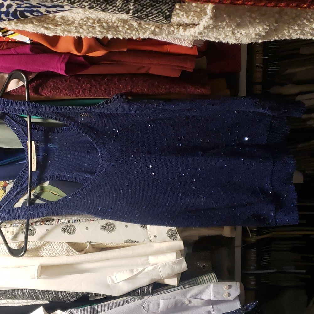 Stella McCartney blue sequins razor back top size 42